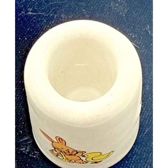 Vintage Lefton Easter Bunny & Chicks Thimble Style Candle Holders Set of 4 - Picture 10 of 16